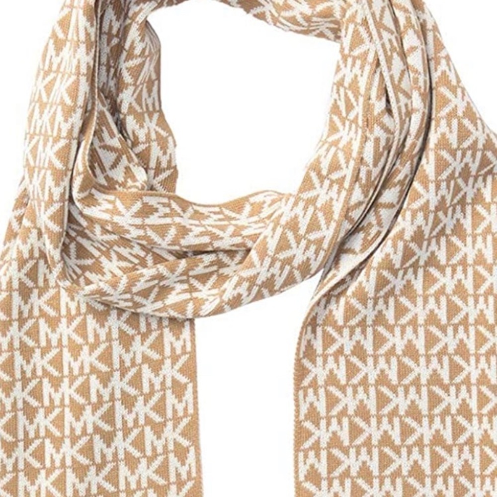 Michael Kors White Gold MK Monogram Scarf
